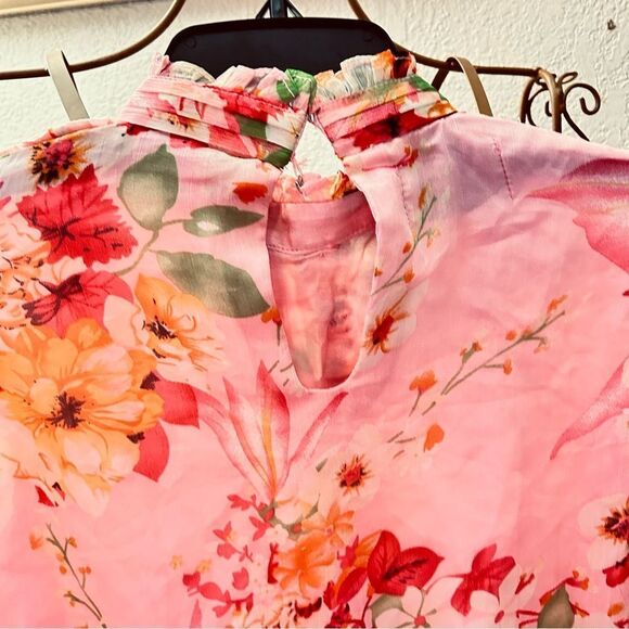 Threads and Motifs Blouse pink floral size M - Picture 9 of 11